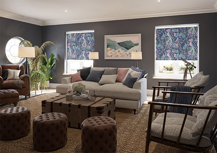 Birds of Paradise, Navy - Twist&Fit Roller Blind - Image 7
